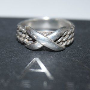 Designer MC 925 Silver "X" Cable Band Stackable or Not Band Ring